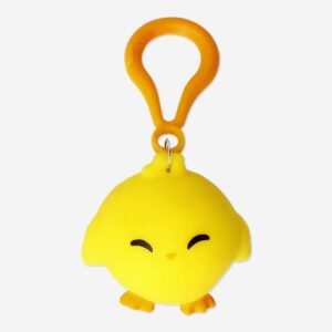 Squeezable pooping chicken key ring