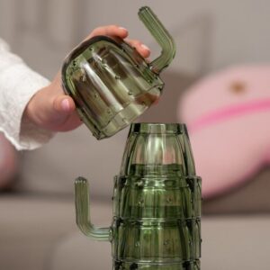 Stackable cactus drinking glasses - 4 pcs - Image 1