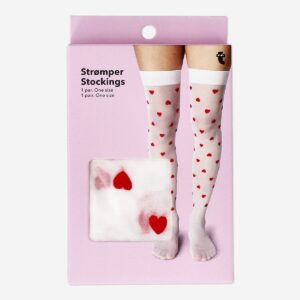 Stockings with red hearts - One size - Image 1