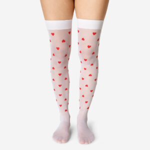 Stockings with red hearts - One size - Image 3