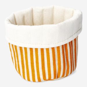 Storage basket with orange stripes - 17 cm - Image 1
