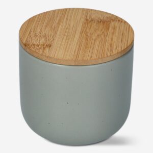 Grey stoneware storage jar - 9 cm - Image 1