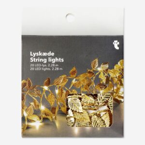 String Lights with Golden Leaves - 228 cm - Image 1