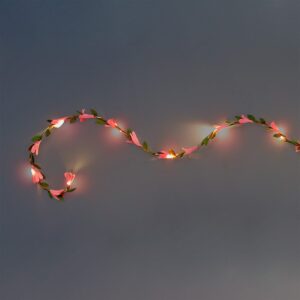 String lights with pink flowers - 250 cm - Image 3