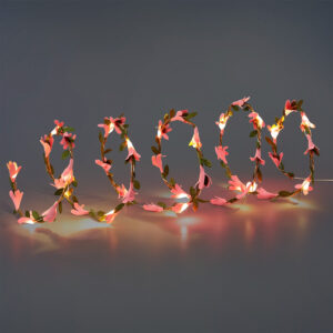 String lights with pink flowers - 250 cm - Image 2