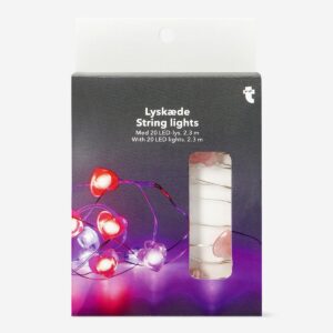 String lights with pink hearts - 220 cm - Image 1