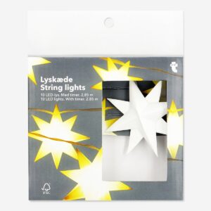 String lights with timer and paper stars - 285 cm - Image 1
