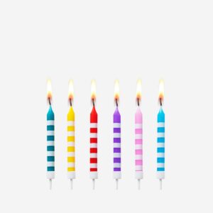 Striped cake candles. 12 pcs - Image 1