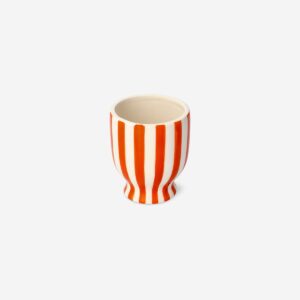Striped orange flowerpot - Small - Image 1