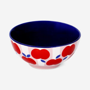 Stripy bowl with apples - 14 cm - Image 1