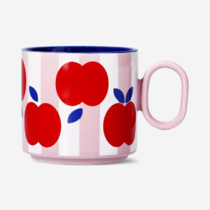 Stripy mug with apples - 300 ml - Image 2