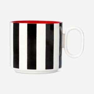 Stripy mug with red colour inside - 300 ml - Image 2