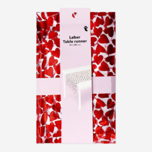 Table runner with heart print - 40x200 cm - Image 3