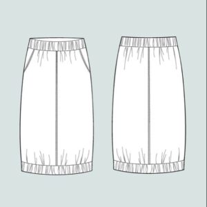 The Assembly Line A-LINE MIDI SKIRT PATTERN XS - L - Image 3