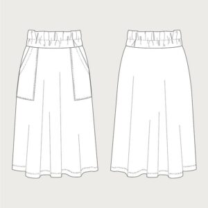 The Assembly Line ELASTIC WAIST SKIRT MAXI PATTERN XS - L - Image 4