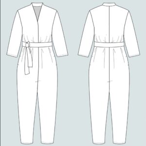 The Assembly Line V-NECK JUMPSUIT PATTERN XS-L - Image 3