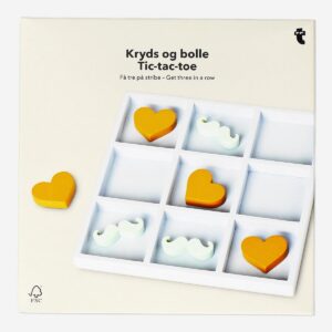 Tic-tac-toe moustache and heart themed
