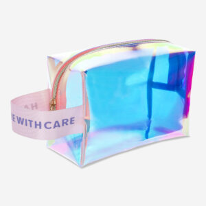 Iridescent toiletry bag with webbed handle - Image 1