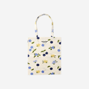 Tote bag with blue cherries
