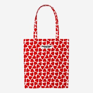 Tote bag with red hearts - Image 1