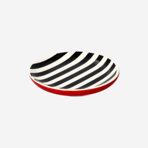 Trinket tray with black and white stripes - Image 1