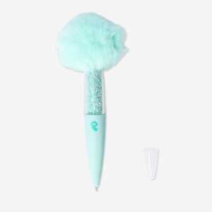 Turquoise ballpoint pen with plush top - Image 2