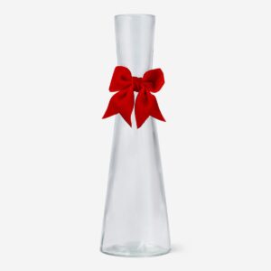 Vase with red bow - 22 cm