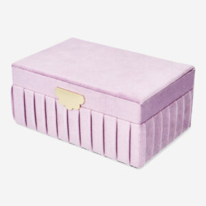 Velvet jewellery box with purple lines - Image 1
