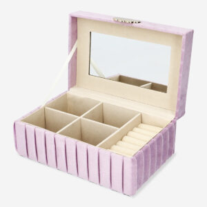 Velvet jewellery box with purple lines - Image 2