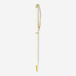 White ballpoint pen with flower decoration - Image 2