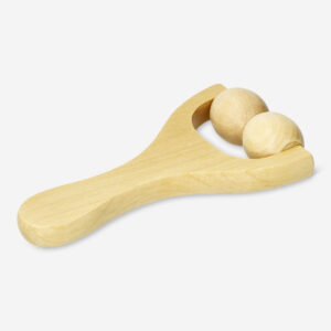 Wooden massage roller for body with two wheels - Image 3