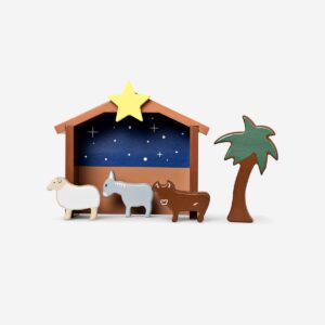 Wooden nativity play