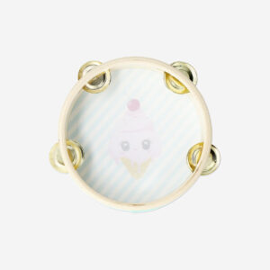 Wooden tambourine with ice cream icon - Image 3