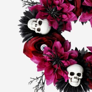 Wreath with flowers and skulls - 20 cm - Image 3