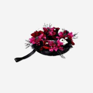 Wreath with flowers and skulls - 20 cm - Image 2