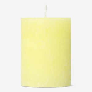 Yellow Rustic Pillar Candle - 8 cm - Image 2